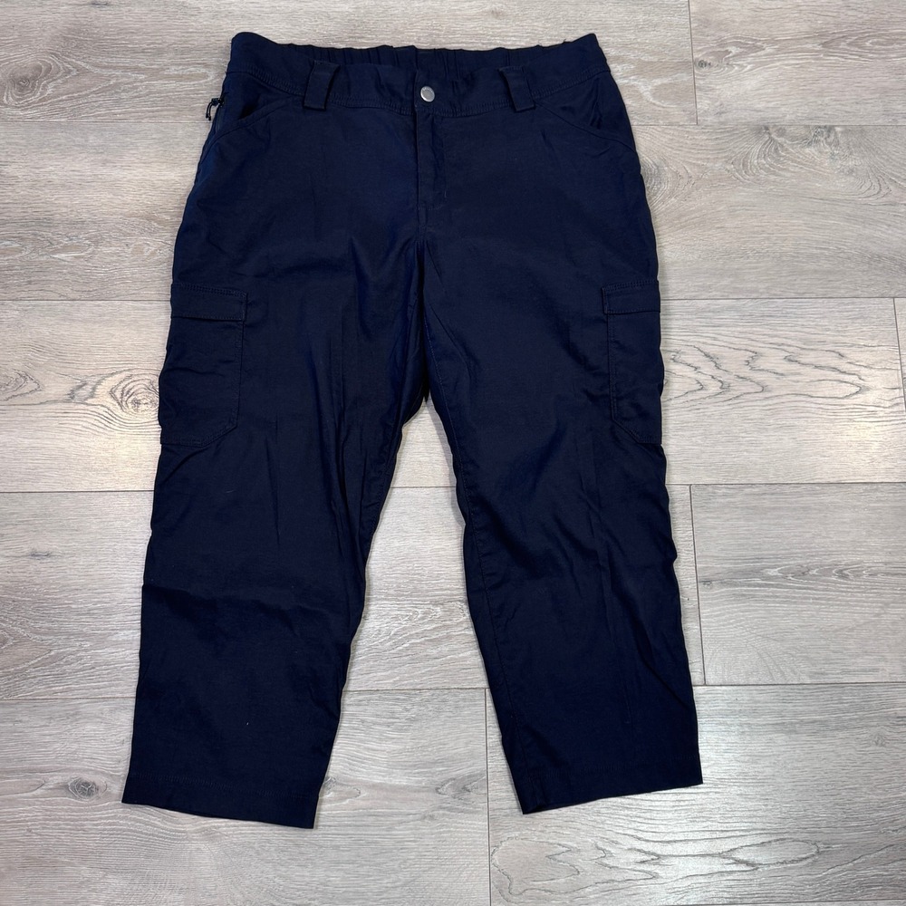 Duluth Trading Co Womens Black Cargo Crop Pants Size 12 Nylon Stretch 46710A